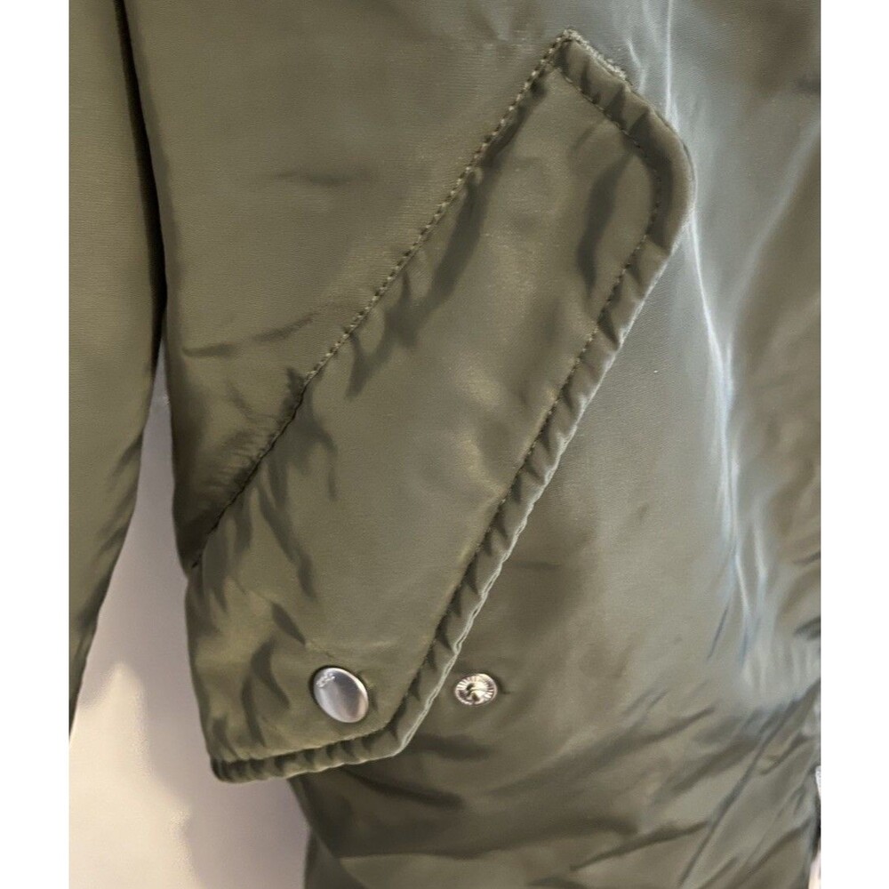 TRDMRK Women GreenBomber Jacket Size Medium Full Zip Puffer Jacket - Picture 5 of 11